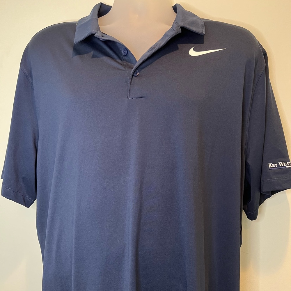 NWT Nike Golf Standard Fit Navy Blue Mens Short Polo Shirt Size XL - Picture 3 of 13